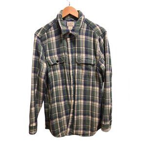 L.L.Bean 1912 Overshirt - Size Medium Tall - Green Plaid